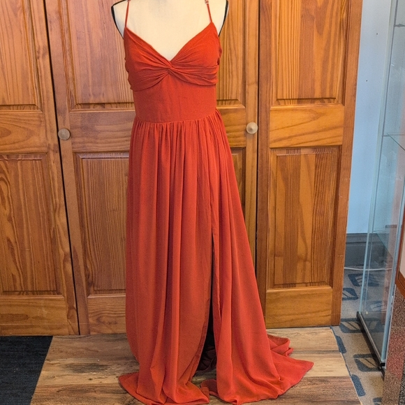 Azazie Dresses & Skirts - Azazie Strapless Burnt Orange Prom Bridesmaid Formal Dress Gown 14 CC132